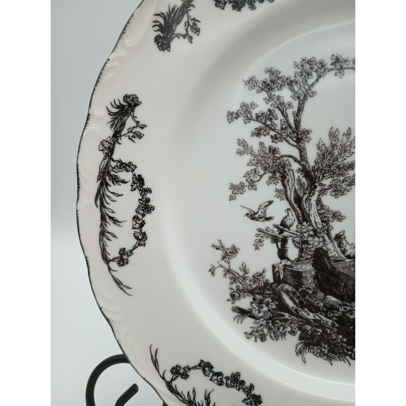 AUX AU PROVENCE Rooster Dinner Plate Charger Black French Country Toile - Picture 3 of 6